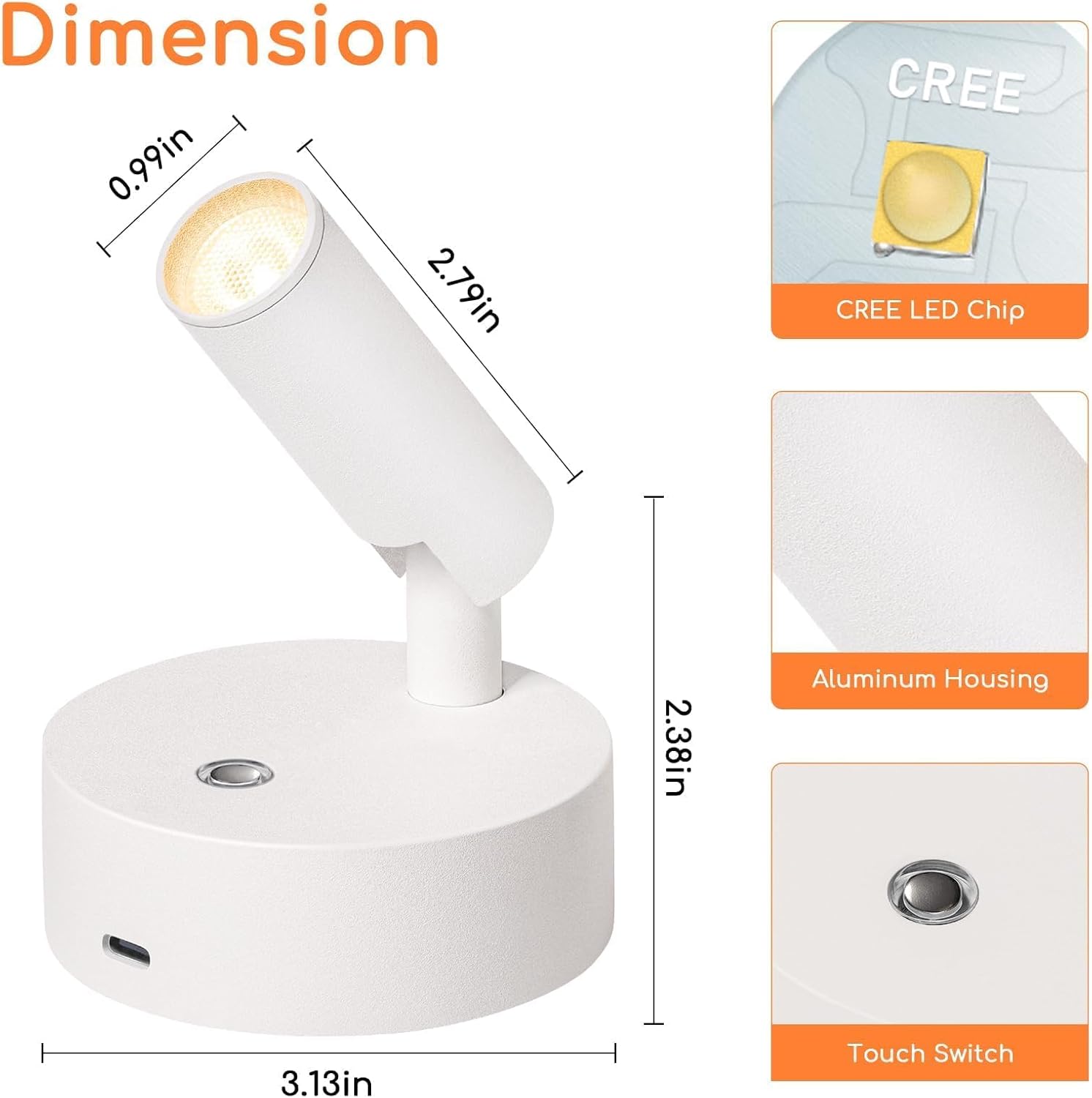 Wireless Spot Lights Indoor with Remote Rechargeable LED Uplighting Indoors Dimmable Warm White Picture Light Up Lights Indoor Battery Operated Spotlight for Plant Artwork Painting, 2 Pack