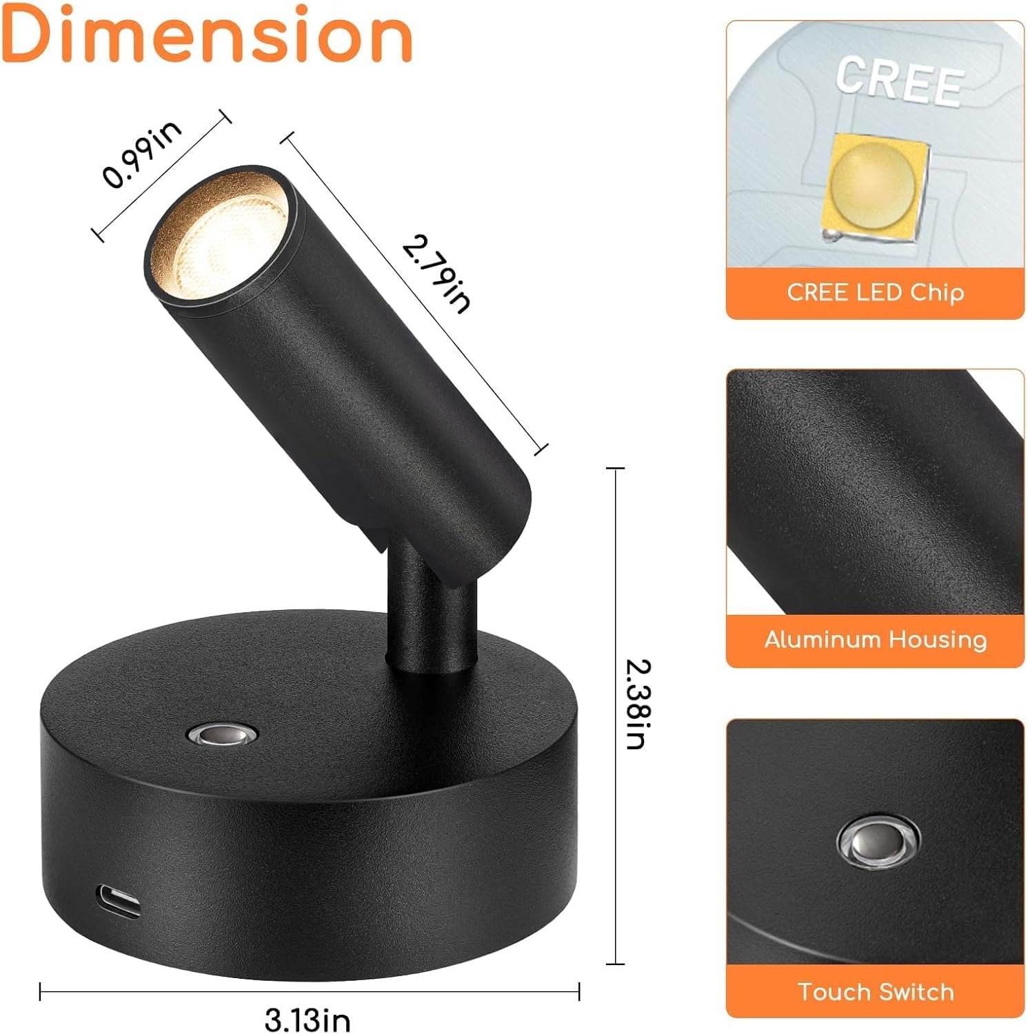 Wireless Spot Lights Indoor with Remote Up Lights Indoor Picture Light Battery Operated Spotlights with Timer Dimmable Accent Uplighting Indoors Stick on Wall Light for Plant Artwork, 1 Pack