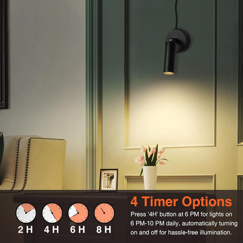 LED Spot Lights Indoor 3W Up Lights Indoor with Timer and Remote 3000K/4000K/5000K Uplighting Indoor Spotlight 120V Dimmable Uplights Indoor Floor Light for Plant and Artwork, 2 Pack, SHWT0302B