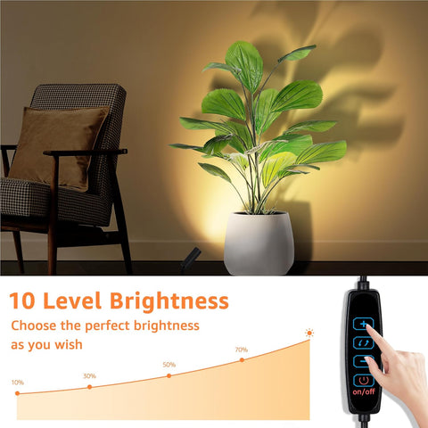 3000K/4000K/5000K Adjustable LED Floor Lights for Plants, Pictures, Artwork - 10ft Cord, Dimmable, 2 Pack