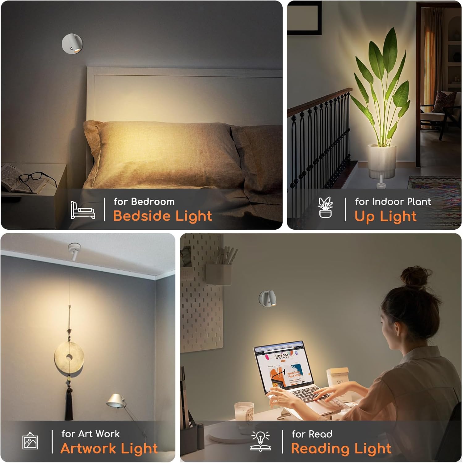 Wireless LED Spotlight Indoor with Remote Up Lights Indoor Dimmable Picture Light Battery Operated with Timer Rechargeable Spot Lights Accent Uplighting for Plant Wall Art, 1 Pack