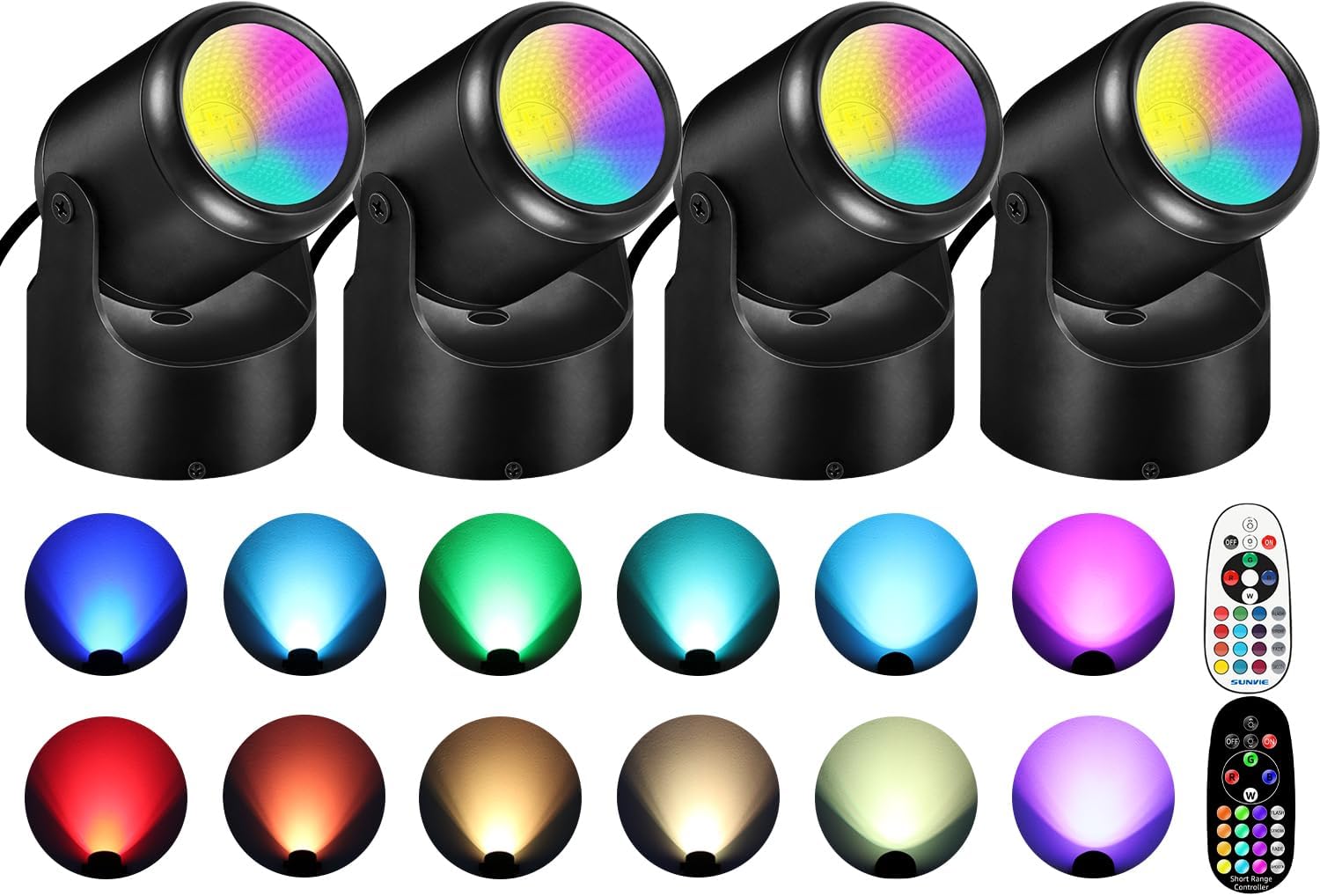 6W RGBW Up Lights Indoor Christmas Spotlight Indoor LED Color Changing ...
