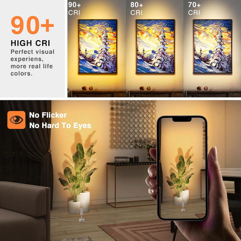 LED Spot Lights Indoor Uplighting Spotlight with Memory Function 3000K/4000K/5000K Up Lights Indoor 120V Dimmable Uplights for Plant & Accent Lighting 2 Pack