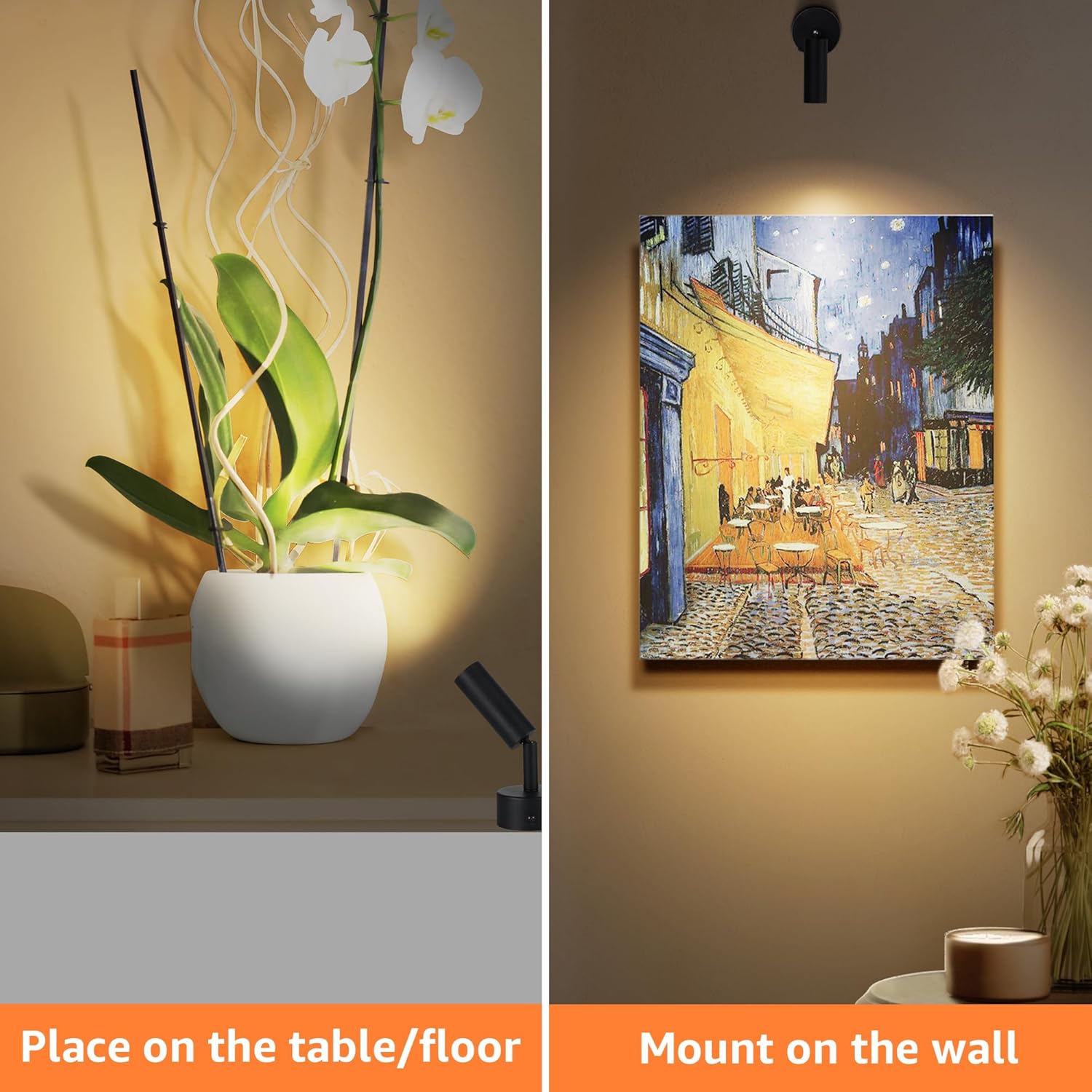 3000K/4000K/5000K Adjustable LED Floor Lights for Plants, Pictures, Artwork - 10ft Cord, Dimmable, 2 Pack