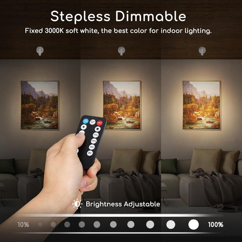 Wireless LED Spotlight Indoor with Remote Up Lights Indoor Dimmable Picture Light Battery Operated with Timer Rechargeable Spot Lights Accent Uplighting for Plant Wall Art, 1 Pack